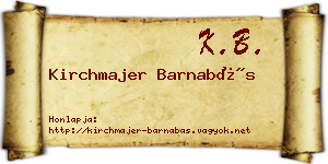 Kirchmajer Barnabás névjegykártya