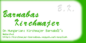 barnabas kirchmajer business card